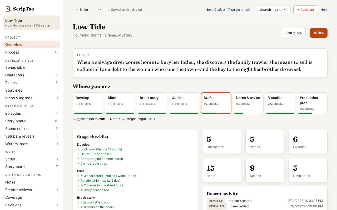Overview → Where you are: each stage of the series and the next thing to do.